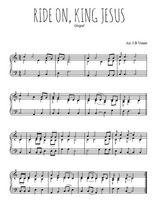 Téléchargez l'arrangement pour piano de la partition de Ride on, king Jesus en PDF